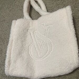 Victoria's Secret Cream Sherpa Tote Bag